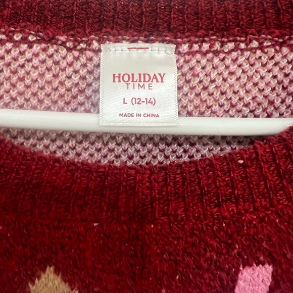 Holiday Time Red and Pink Tree Sweater Size: Large (NWT!!!) - Picture 4 of 6